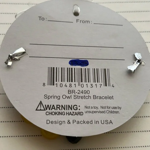 Fiona Yellow & Black Owl Stretch Bracelet - Picture 3 of 4